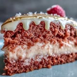 Soft pink rosé cake, ready for a celebration, with a delicate gold cascade.