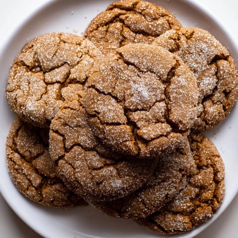 Golden-brown soft ginger cookies piled high, with a close-up of chewy texture and spices.