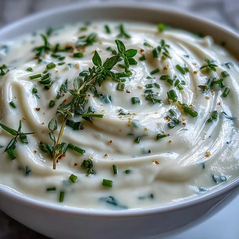 A bowl of celery root bisque with golden hue, served with crusty bread on the side.