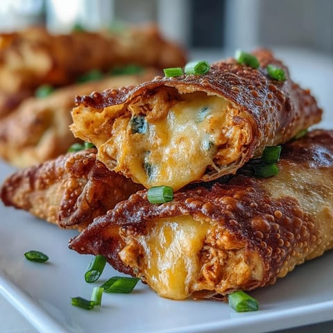 These party-ready egg rolls are served with a side of ranch dressing for extra flavor and dipping.