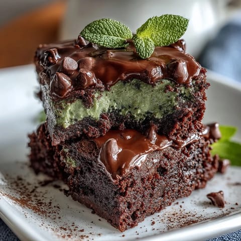 St. Patrick's Day Mint Chocolate Chip Brownie Bites with festive green hue and chocolate chips.