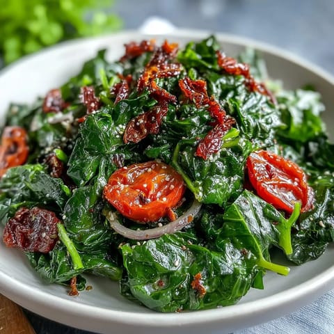 Fresh dandelion greens salad with lemon vinaigrette and Parmesan cheese, topped with cherry tomatoes and pine nuts for crunch.