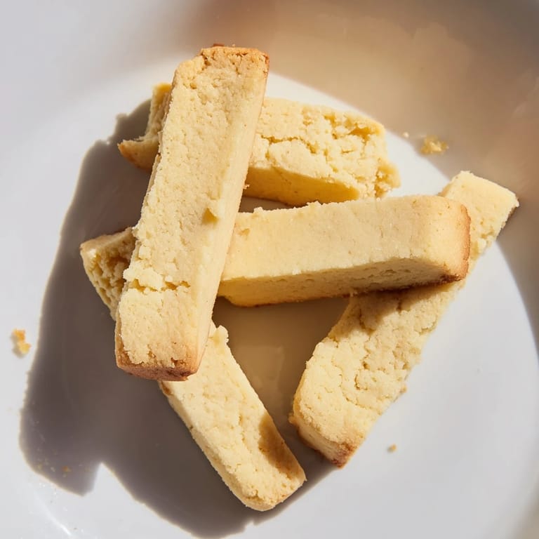 Close-up of freshly baked shortbread cookies, showing a melt-in-your-mouth texture, ready to enjoy.