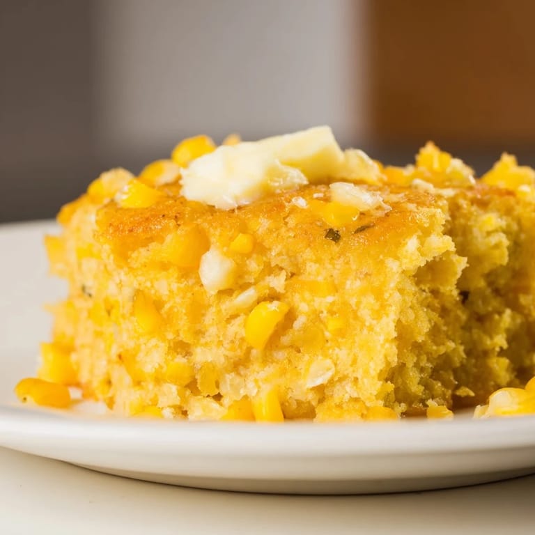 Homemade corn flapjacks, a golden stack on a plate, promising a perfect texture and sweet corn flavor.