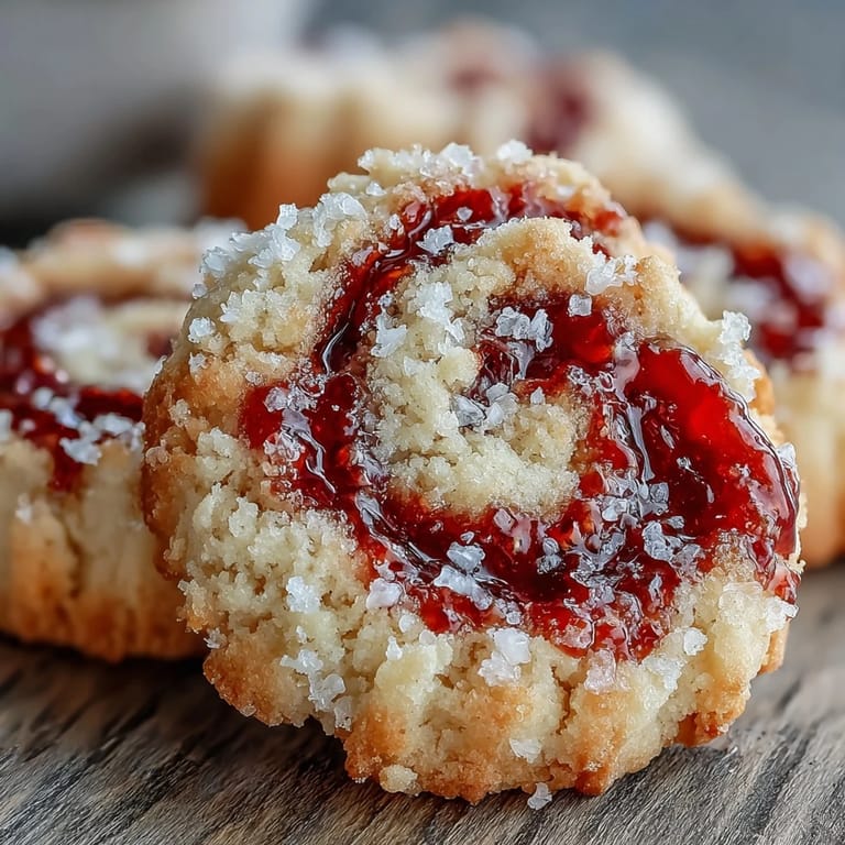 Golden Raspberry Swirl Shortbread Cookies served on a vintage plate with tea.