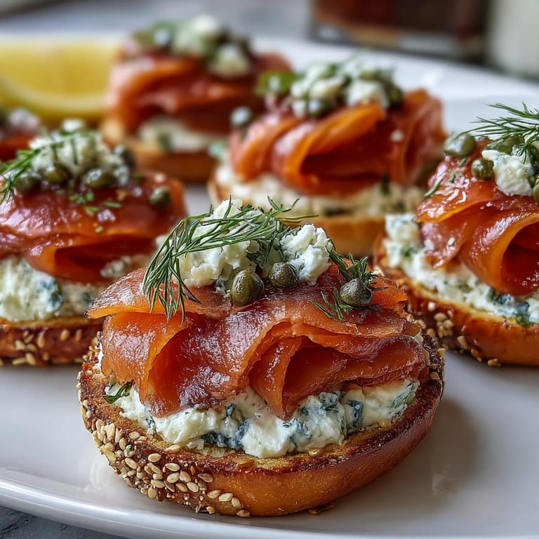 Beautifully arranged Mother's Day Smoked Salmon Bagel Board, ready to be enjoyed.