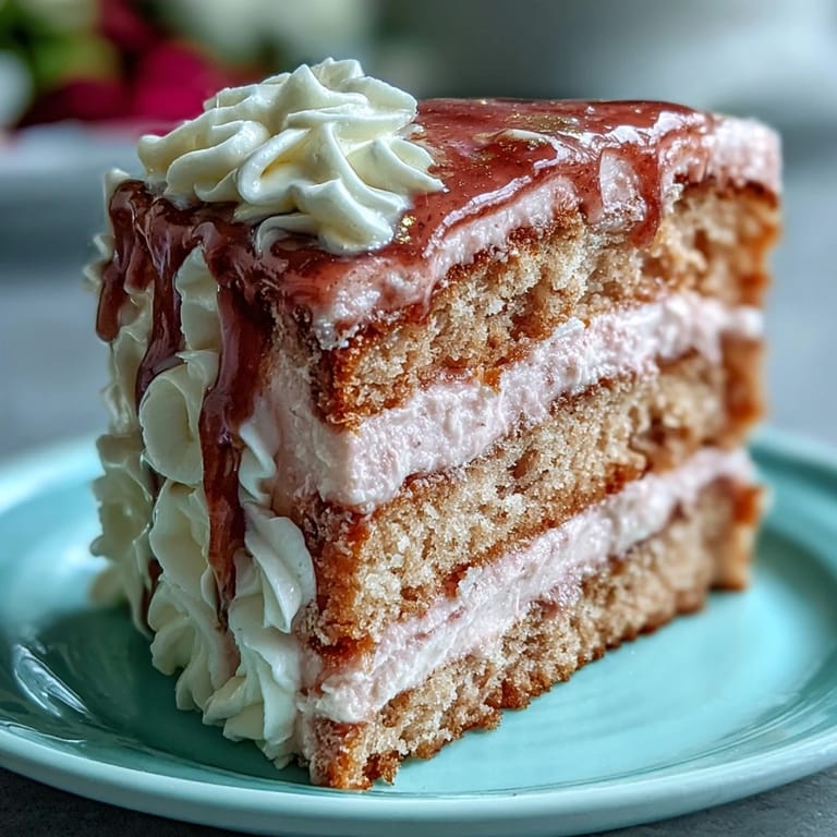A showstopping Bridal Shower Rosé Velvet Cake, lusciously frosted and drizzled.