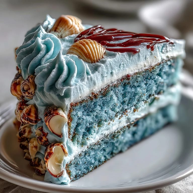 Stunning Zodiac Cake for Cancer, featuring blue swirls and decorative edible shells.