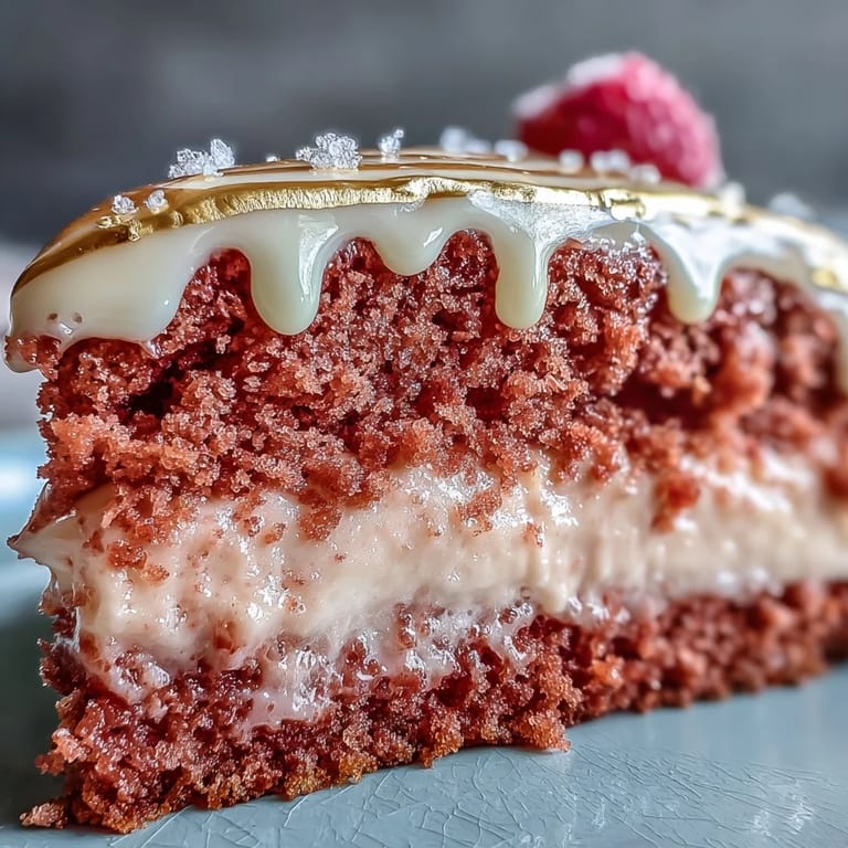 Soft pink rosé cake, ready for a celebration, with a delicate gold cascade.